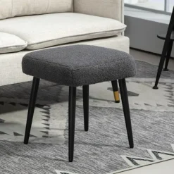 Puf / fodskammel / taburet i kashmirlook med stålben 42x42x44cm