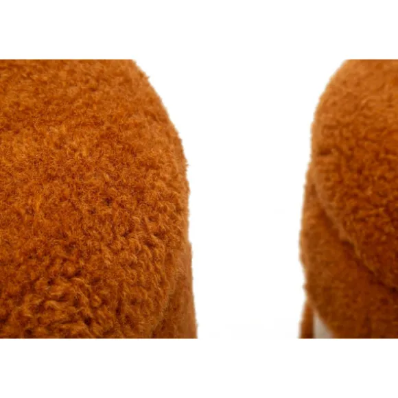 Pufsæt med opbevaring, brunt teddystof, 2 dele