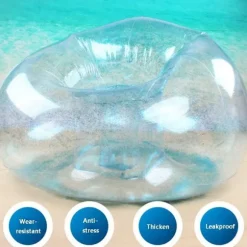 PVC Oppustelig Sofa, Komfortabel Afslappende Oppustelig Siddeplads med Pladsbesparende og Letvægts og Bærbare Funktioner, Transparent Ergonomisk Oppustelig | Fyndiq