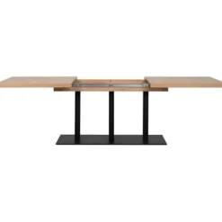 QUADRATO udtrækkeligt spisebord - 8 til 12 personer - Eg og sort melamin - L160-240 x H75 x D80 cm Artisan Ek / Svart
