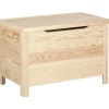 Rå massiv fyrretræ opbevaringsboks 85L 70 x 40 x 48 cm