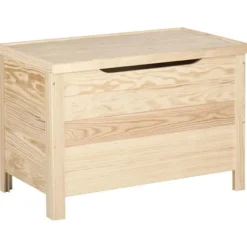 Rå massiv fyrretræ opbevaringsboks 85L 70 x 40 x 48 cm