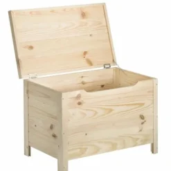 Rå massiv fyrretræ opbevaringsboks 85L 70 x 40 x 48 cm