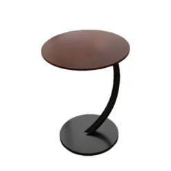 [Rea] Sidebord, C-format Mobilt Sofabord, Laptopbord, Sofabord, Computerbord, 40x60cm, Valnøddeoptik, til Stue