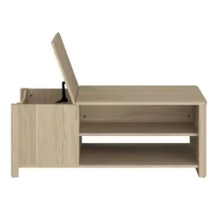Rektangulært BETTY sofabord - I papirbelagt spånplade - Eg indretning - Klassisk - L110 x H42 x D60 cm Ek