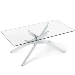 Rektangulært sofabord i glas, hærdet glas, 120x60 cm