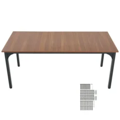 Rektangulært Spisebord - DUOKU - 180 cm - MDF Træ - 6 til 8 Personer - Rustik Møbel