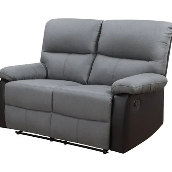 Relax sofa "Lincoln" - 147 x 89 x 103 cm - 2 pladser - Sort / Mørkegrå Svart/Mörkgrå