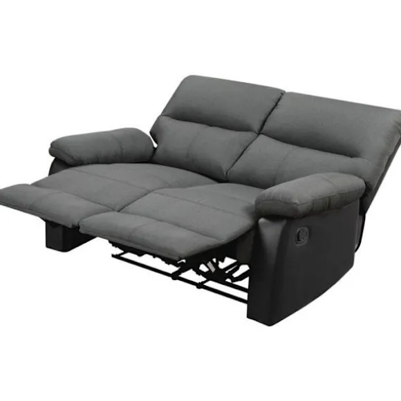 Relax sofa "Lincoln" - 147 x 89 x 103 cm - 2 pladser - Sort / Mørkegrå Svart/Mörkgrå