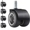 Reservekontorhjul i gummi med bredere dækdesign til beskyttelse af gulve 11 mm x 22 mm standard stangstørrelse Nem installationssæt med 5