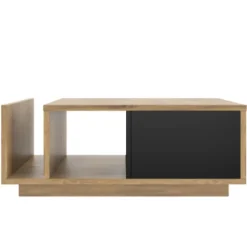 Retro skænk som rumdeler med LED - træ- og metaldesign, dæmpbar, smart opbevaringsplads Natural