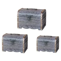 Retro Træmønt Sparegris Vintage Opbevaringsboks med Lås Skattekiste Smykker Armbånd Perle Ring Organizer til Etui -L/for M/SS