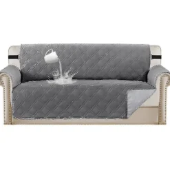 Rl Vandtæt Sofa Betræk Quiltet Sofa Beskytter Sofa Betræk Til 2 Pude Sofa Vandafvisende Grå Sofa
