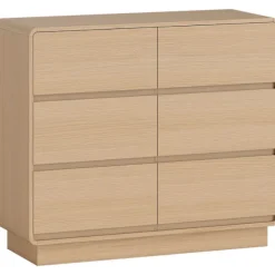 Rootz 100 cm Skænk Buffetskab – Opbevaringskommode, Kommode – 6 skuffer, Sikkerhedsafrundede kanter, Brun, 100x38x86 cm til hjemmet
