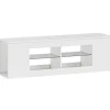 Rootz 140 cm TV-stander - TV-skab - Underholdningskonsol - Opbevaringsorganisator - Lyser rummet - Hvid spånplade - 140x35x42,5 cm