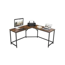 Rootz 2 Hjørneskrivebord - Arbejdsbord - Kontorbord - Skriveborde - Brun/Grå - Sort - 149 x 149 x 75 cm