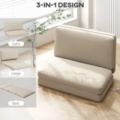 Rootz 2 -i -1 foldning hvilestol - gæstemadras - doven sofa - maksimal komfort - 120W x 80d x 75H cm (stol), 120W x 275d x 10H cm (seng) - brun