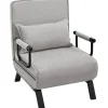 Rootz 3 i 1 Sleep Armchair - Convertible stol - Justerbar hvilestol - Rumbesparende - Linnegrå - 65 x 78 x 75 cm