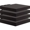 ROOTZ 4 -PIECE SET Væghylde - Boghylde - Dekorativ opbevaring - Fugtbestandig MDF - Sort 30x22.9x3.8 cm