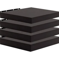 ROOTZ 4 -PIECE SET Væghylde - Boghylde - Dekorativ opbevaring - Fugtbestandig MDF - Sort 30x22.9x3.8 cm