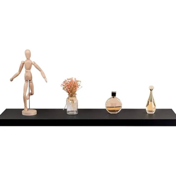 ROOTZ 4 -PIECE SET Væghylde - Boghylde - Dekorativ opbevaring - Fugtbestandig MDF - Sort 30x22.9x3.8 cm