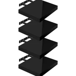 Rootz 4 -Set flydende væghylde - Wall Board - Opbevaringsstativ - High -Resilience MDF - 30 cm x 22,9 cm x 3,8 cm - Sort