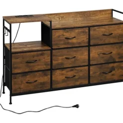Rootz 8 skuffe bryst - kommode - opbevaringsenhed - vintage design - metalramme - øger opbevaring - 132 x 88 x 30 cm