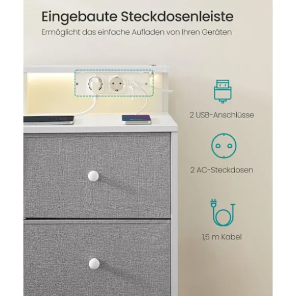 Rootz 9 Skuffekiste - Opbevaringsenhed - Kommode - LED -belysning - Rumbesparende - 33,5 x 114 x 84 cm