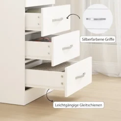 Rootz 5 skuffer kommode – Tøjopbevaringsenhed – Kommode, organisering – Pladsbesparende, moderne design – Hvid spånplade – 40x35x85cm