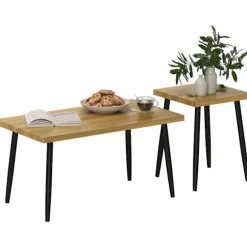 Rootz 2 -sæt sofabord - sidebord - fleksibilitetsbord - moderne design - 90x50x45cm (stor), 40x40x50cm (lille)