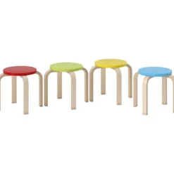 Rootz 4 stakkets afføring - Farverige køkkenstole - Siddepladser af birkekrydsfiner - Stabilt og sikkert - 36 cm x 36 cm x 30 cm