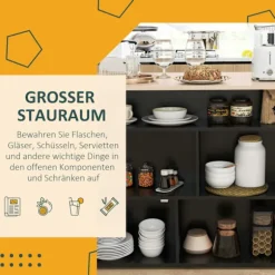 Rootz 3 -stykke Barset - Bar Table Set - Foldbart spisestue - 6 Opbevaringsrum - 116x70x89.5cm
