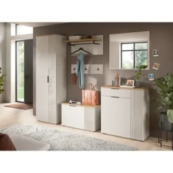 Rootz 3 -stykke garderobe sæt - frakke rack - gangen arrangør - let rengøring - 155x190x36 cm