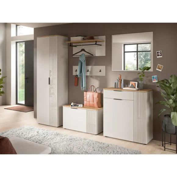 Rootz 3 -stykke garderobe sæt - frakke rack - gangen arrangør - let rengøring - 155x190x36 cm