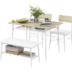 Rootz 4 -stykke spisebordssæt - køkkenbord - spisestue sæt - polstret komfort - 110W x 70d x 75H cm tabel, 40W x 50d x 80H cm stole