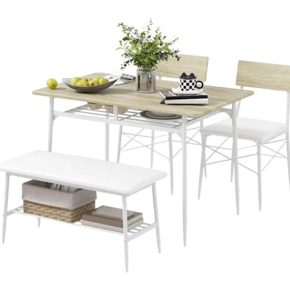 Rootz 4 -stykke spisebordssæt - køkkenbord - spisestue sæt - polstret komfort - 110W x 70d x 75H cm tabel, 40W x 50d x 80H cm stole