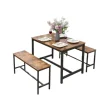 Rootz 2 stykker spisebænk sæt - køkkenbænke - spisestue bænke - robust jernramme - 108 cm x 32,5 cm x 50 cm