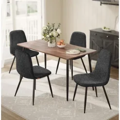 Rootz 4 stykker spisestol sæt - køkkenstole - sort sæde - max belastning 120 kg - 55 cm x 43,5 cm x 85,5 cm