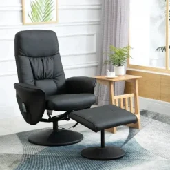 Rootz Afslapningsstol - Massagestol - Hvilestol - Ergonomisk stol - Afslapningsstol med fodskammel - Opbevaringsplads Hvilefunktion - TV-stol med mass | Fyndiq