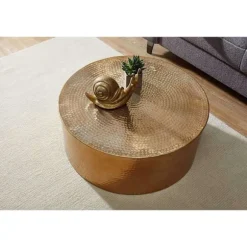 Rootz Aluminium Sofabord - Sidebord - Guld - 75 x 31 x 75 cm