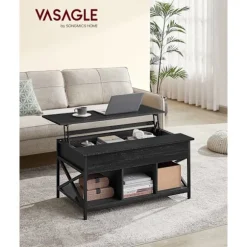 Rootz Antracit Grå-Sort Sofabord - Spånplade Stål - Stuebord - Moderne Bord - Robust konstruktion - 60cm x 100cm x 62cm