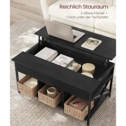 Rootz Antracit Grå-Sort Sofabord - Spånplade Stål - Stuebord - Moderne Bord - Robust konstruktion - 60cm x 100cm x 62cm