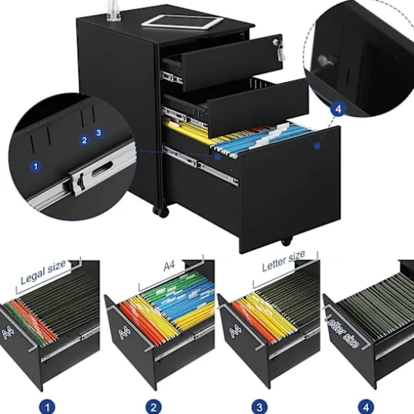 Rootz Arkivskab - Kontororganisering - Filopbevaring - Stålkonstruktion - 52cm x 39cm x 60cm