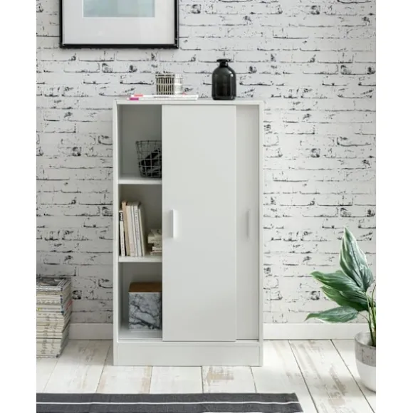 Rootz arkivskab træ 60 x 107,5 x 28,5 cm hvid - Design multifunktionsskab - Kontorskab Moderne - Kommode Hallmøbler - Skænk entre kommode - Lille opbe | Fyndiq