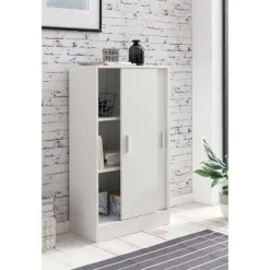 Rootz arkivskab træ 60 x 107,5 x 28,5 cm hvid - Design multifunktionsskab - Kontorskab Moderne - Kommode Hallmøbler - Skænk entre kommode - Lille opbe | Fyndiq