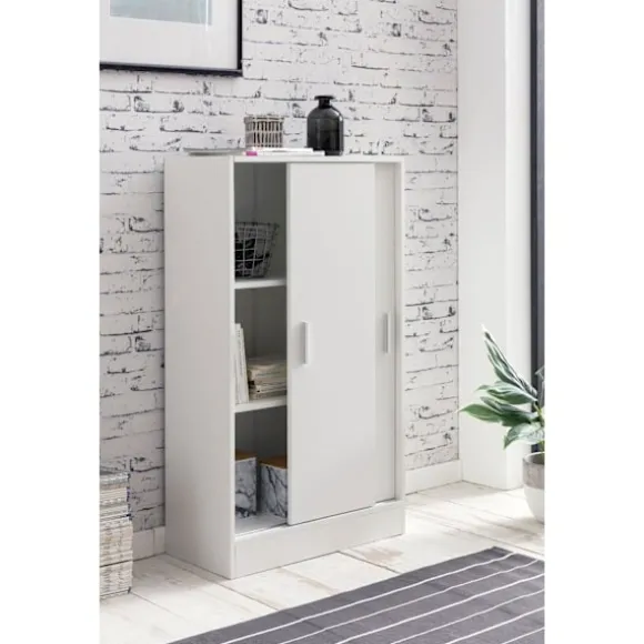 Rootz arkivskab træ 60 x 107,5 x 28,5 cm hvid - Design multifunktionsskab - Kontorskab Moderne - Kommode Hallmøbler - Skænk entre kommode - Lille opbe | Fyndiq