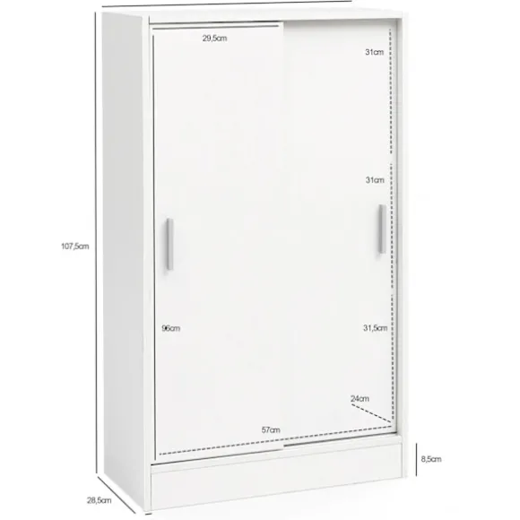Rootz arkivskab træ 60 x 107,5 x 28,5 cm hvid - Design multifunktionsskab - Kontorskab Moderne - Kommode Hallmøbler - Skænk entre kommode - Lille opbe | Fyndiq