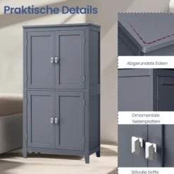 Rootz badeværelse skab - køkkenskab - opbevaringsenhed - rigelig plads - 30x60x110cm