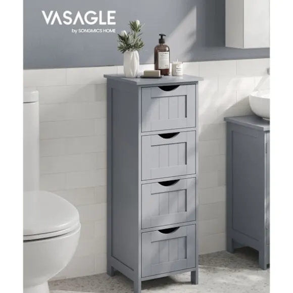 Rootz Badeværelsesmøbler - Opbevaringsskab - Organizer - MDF-plade - 30 cm x 30 cm x 82 cm - Mystic Grey - Monteringssæt - Anti-Tip-enhed - 90 kg Topb | Fyndiq