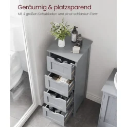 Rootz Badeværelsesmøbler - Opbevaringsskab - Organizer - MDF-plade - 30 cm x 30 cm x 82 cm - Mystic Grey - Monteringssæt - Anti-Tip-enhed - 90 kg Topb | Fyndiq